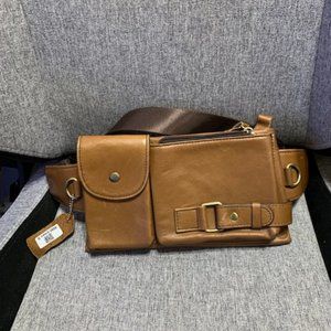 NWT NIUCUNZH Cowhide Waist/Crossbody Fanny Pack-Genuine Leather Adjustable